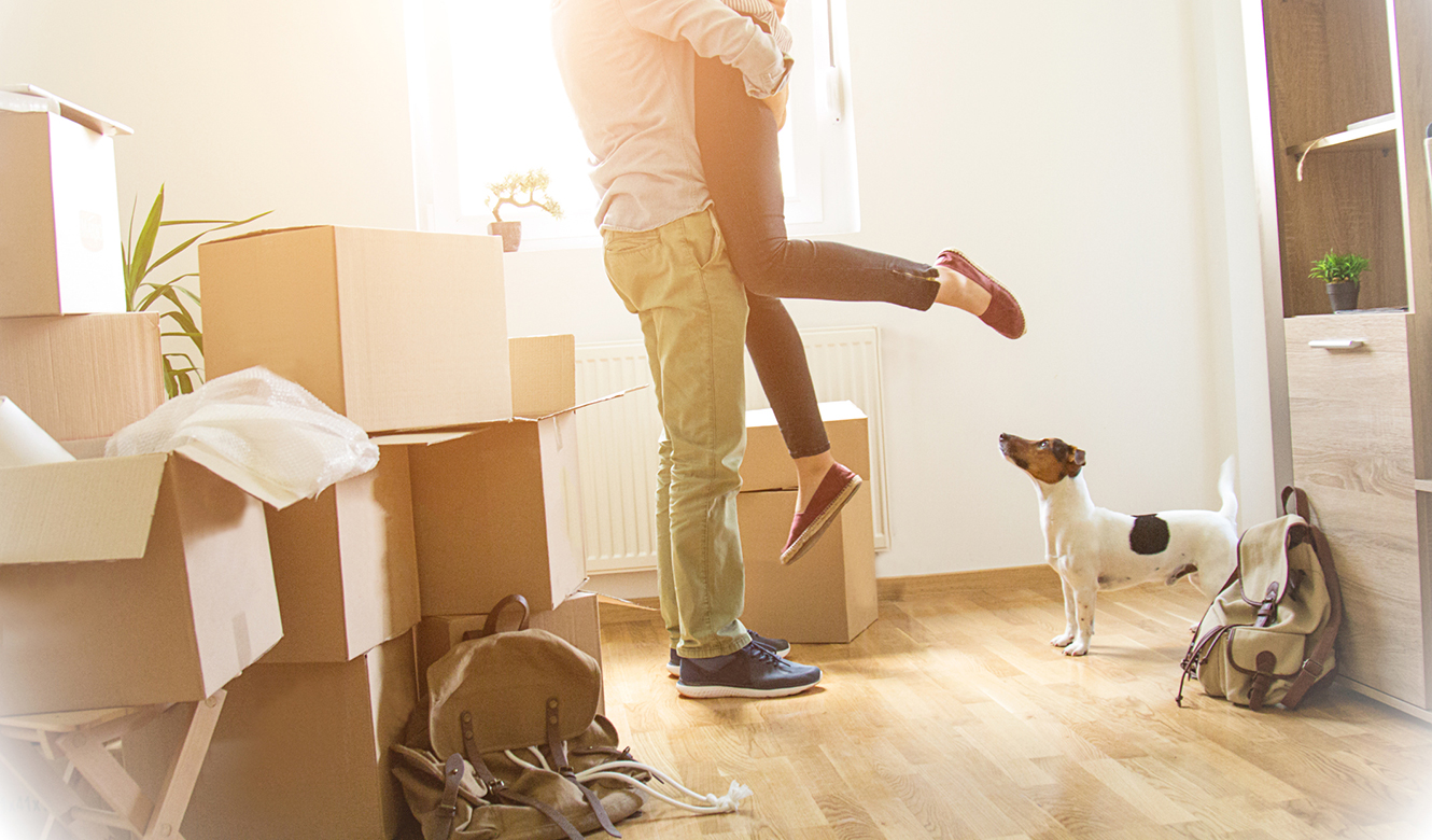 Couple in a new home